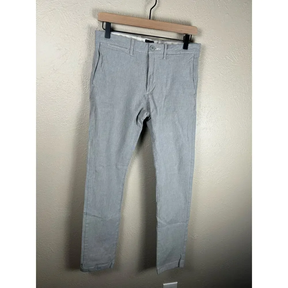 J.Crew Men's Size 29X32 Pants 484 Gray Straight Leg Stretch Cotton Trousers